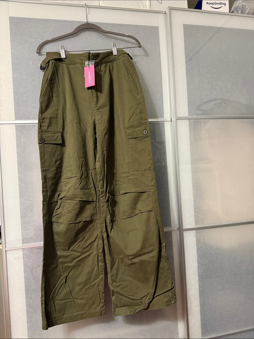 Edikted Olive Green Cargo pants
